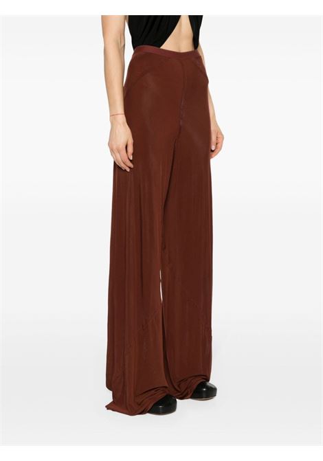 Brown seam-detailed wide trousers - women RICK OWENS | RP01D2300HBZ73